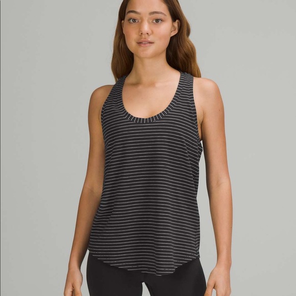 Lululemon Grey & White striped tank, size 6 - Picture 1 of 5